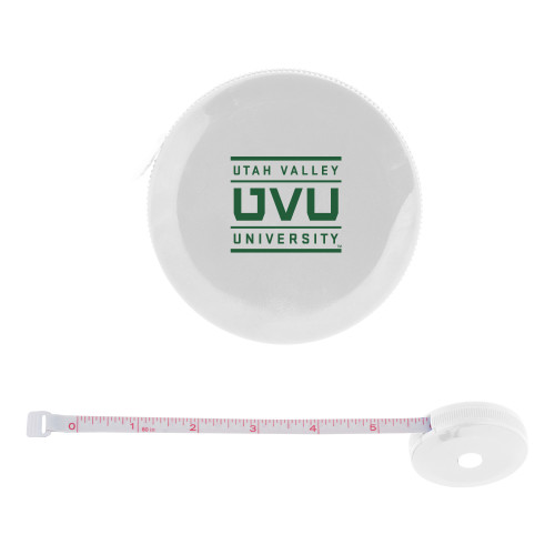  White Round Cloth 60 Inch Tape Measure - Utah Valley University Stacked
