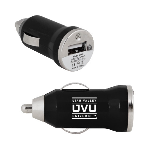  On the Go Black Car Charger - Utah Valley University Stacked