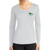 Thumbnail image for  Womens White Performance Long Sleeve V Neck Shirt