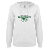 Thumbnail image for  ENZA Womens White V Notch Raw Edge Fleece Hoodie