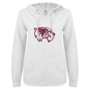 Thumbnail image for  ENZA Womens White V Notch Raw Edge Fleece Hoodie