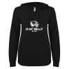 Thumbnail image for  ENZA Womens Black V Notch Raw Edge Fleece Hoodie