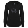 Thumbnail image for  ENZA Womens Black V Notch Raw Edge Fleece Hoodie