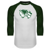 Thumbnail image for  White/Dark Green Raglan Baseball T Shirt
