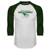 Thumbnail image for  White/Dark Green Raglan Baseball T Shirt