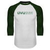 Thumbnail image for  White/Dark Green Raglan Baseball T Shirt