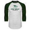 Thumbnail image for  White/Dark Green Raglan Baseball T Shirt