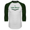 Thumbnail image for  White/Dark Green Raglan Baseball T Shirt