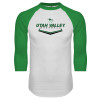 Thumbnail image for  White/Kelly Green Raglan Baseball T Shirt