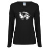 Thumbnail image for  Womens Black Long Sleeve V Neck Tee 