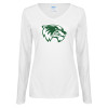 Thumbnail image for  Womens White Long Sleeve V Neck Tee