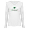 Thumbnail image for  Womens White Long Sleeve V Neck Tee
