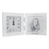 Thumbnail image for  Silver Two Tone Photo Frame w/Clock