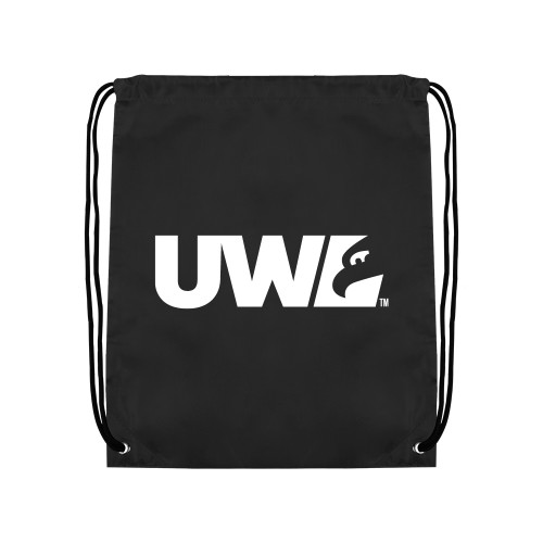  Black Drawstring Backpack - UWL Spirit Mark