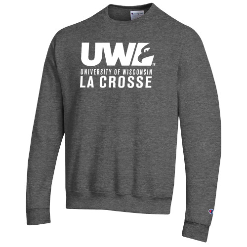 Champion Granite Heather Fleece Crew - UWL University Name Spirit Mark