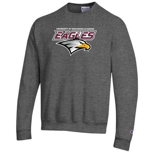  Champion Granite Heather Fleece Crew - UWL Eagles Wordmark
