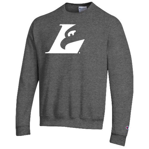  Champion Granite Heather Fleece Crew - Eagle L Mark