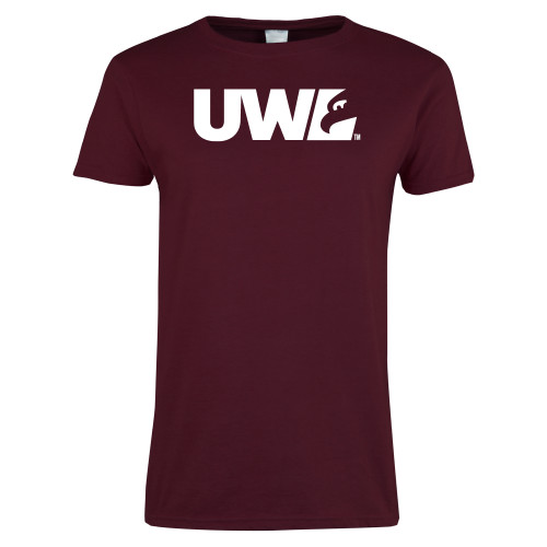  Womens Maroon Short Sleeve Tee - UWL Spirit Mark