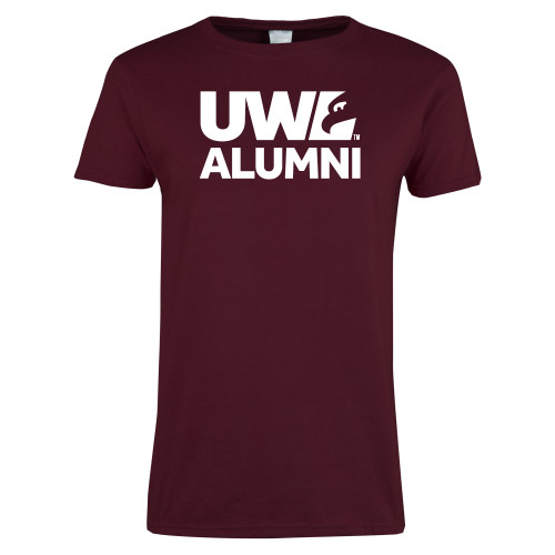  Womens Maroon Short Sleeve Tee - UWL Alumni