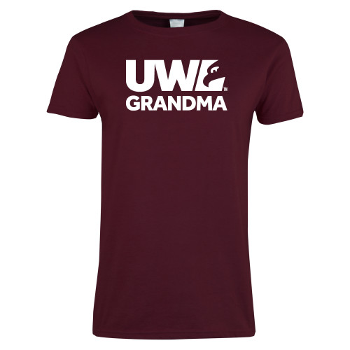  Womens Maroon Short Sleeve Tee - UWL Grandma