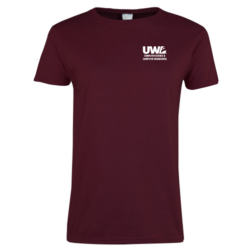  Womens Maroon Short Sleeve Tee - Computer Science & Computer Engineering