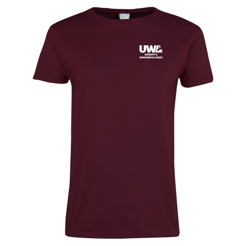  Womens Maroon Short Sleeve Tee - Geography and Environmental Science