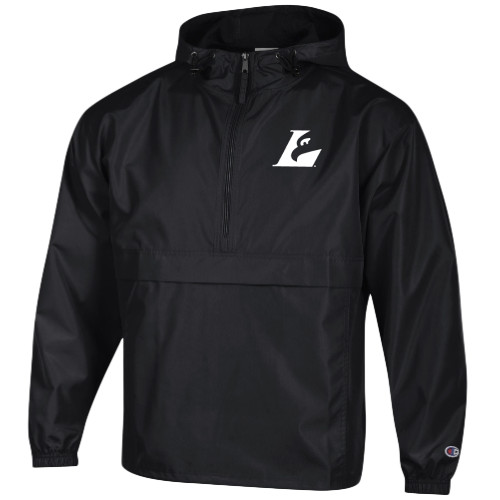  Champion Black Packable Jacket - Eagle L Mark