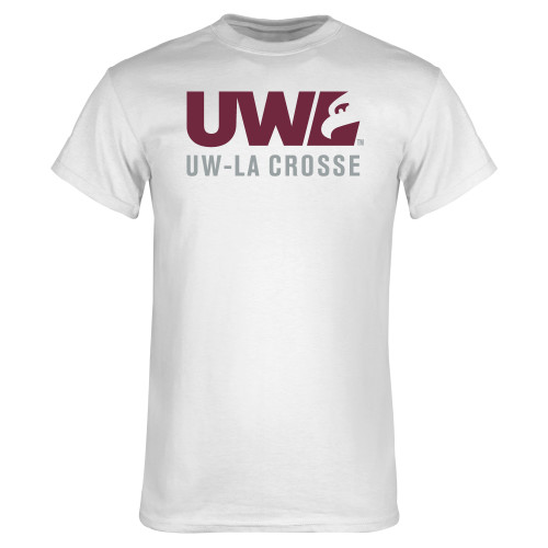  White T Shirt - UW La Crosse Spirit Mark