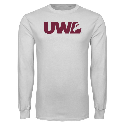  White Long Sleeve T Shirt - UWL Spirit Mark