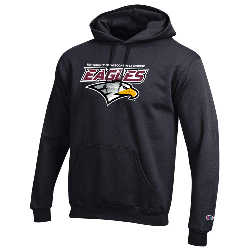  Champion Black Fleece Hoodie - UWL Eagles Wordmark
