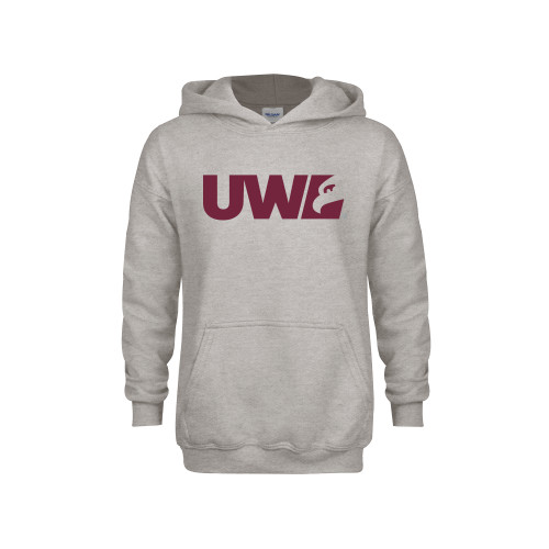  Youth Grey Fleece Hood - UWL Spirit Mark