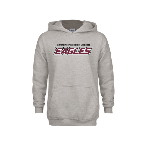  Youth Grey Fleece Hood - UWL Eagles