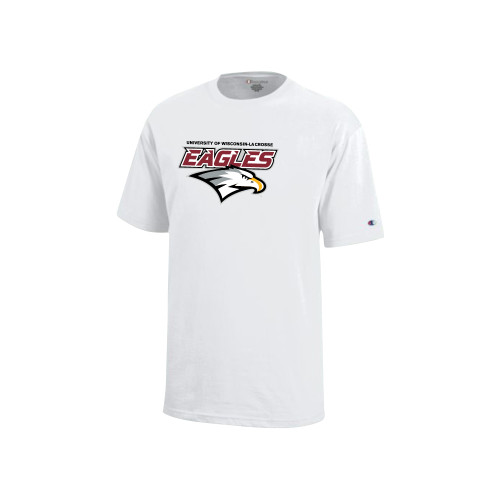  Champion Youth White Short Sleeve Tee - UWL Eagles Wordmark
