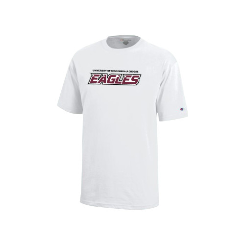  Champion Youth White Short Sleeve Tee - UWL Eagles