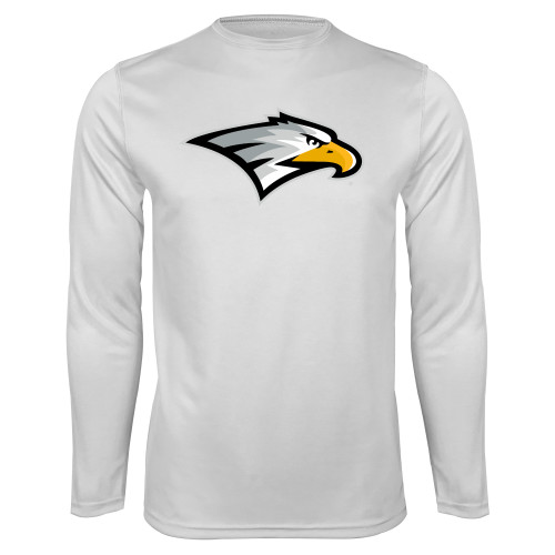  White Performance Long Sleeve Shirt - Eagle Head