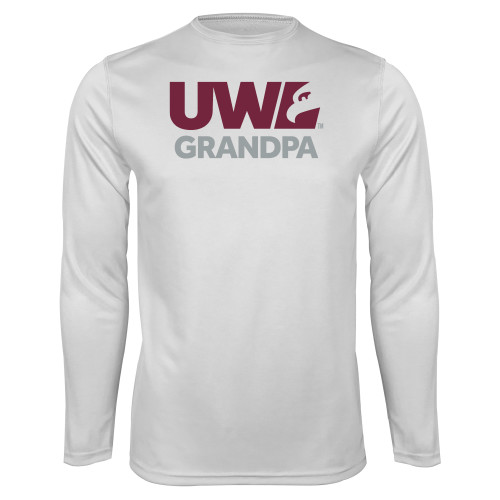  White Performance Long Sleeve Shirt - UWL Grandpa