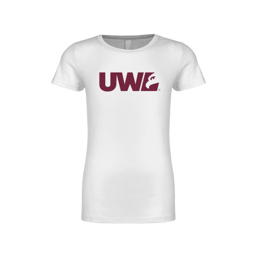  Next Level Girls White Fashion Fit T Shirt - UWL Spirit Mark