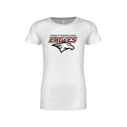  Next Level Girls White Fashion Fit T Shirt - UWL Eagles Wordmark
