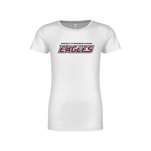  Next Level Girls White Fashion Fit T Shirt - UWL Eagles
