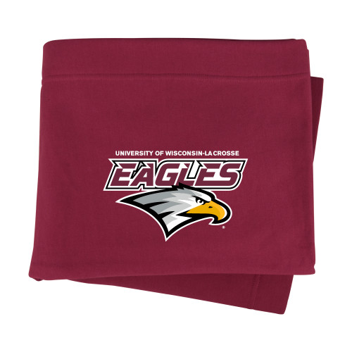  Maroon Sweatshirt Blanket - UWL Eagles Wordmark
