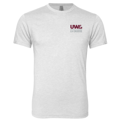  Next Level Heather White Triblend Tee - UWL University Name Spirit Mark