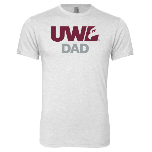  Next Level Heather White Triblend Tee - UWL Dad