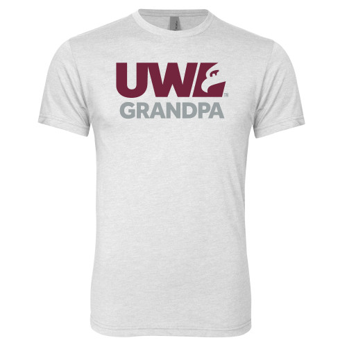  Next Level Heather White Triblend Tee - UWL Grandpa