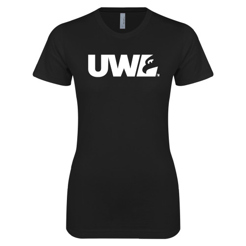  Next Level Womens Black Boyfriend Tee - UWL Spirit Mark