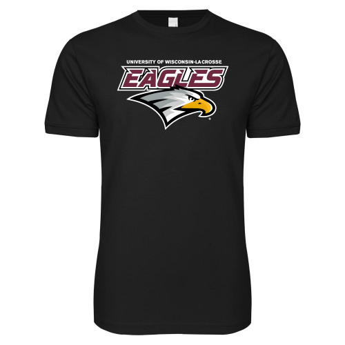  Next Level Black SoftStyle T Shirt - UWL Eagles Wordmark