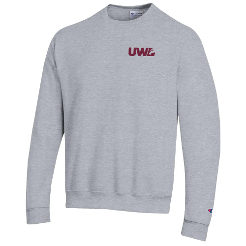  Champion Heather Grey Fleece Crew - UWL Spirit Mark