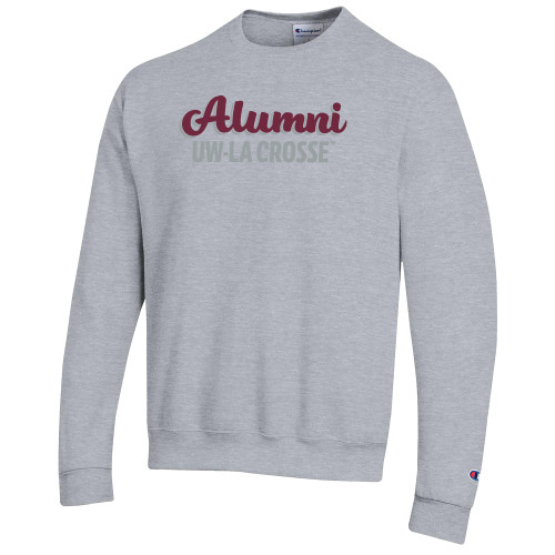  Champion Heather Grey Fleece Crew - Alumni Script