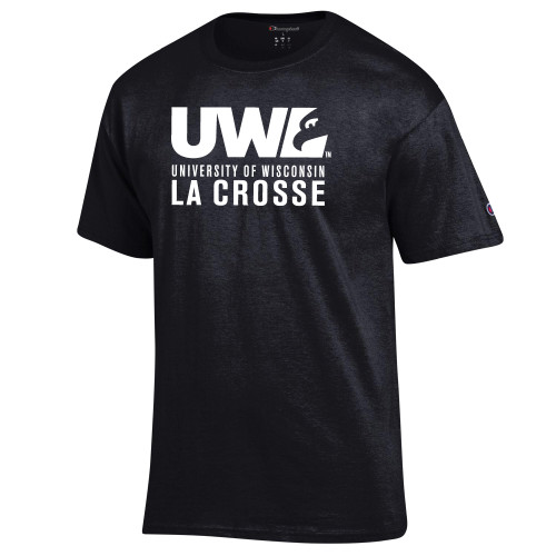  Champion Black T Shirt - UWL University Name Spirit Mark