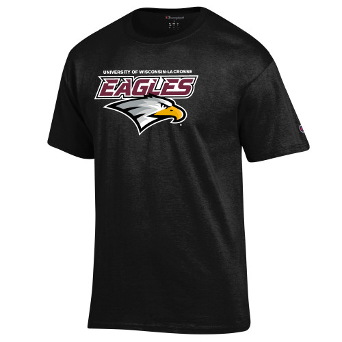  Champion Black T Shirt - UWL Eagles Wordmark