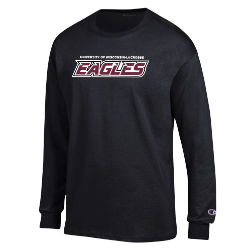  Champion Black Long Sleeve T Shirt - UWL Eagles